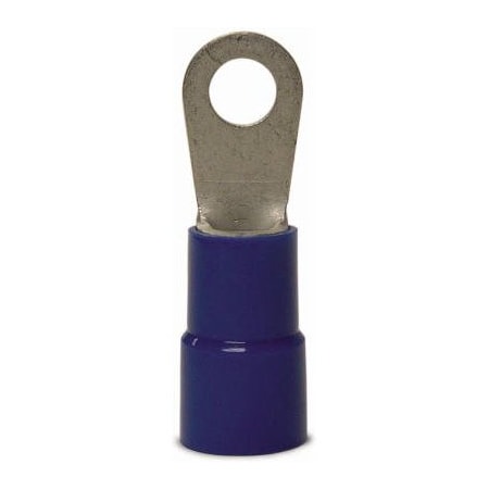 Ecm Industries Ring Terminal, 3/8 in Stud Size, 6 AWG, Vinyl Insulated, Blue, Crimp Termination Only 14-096